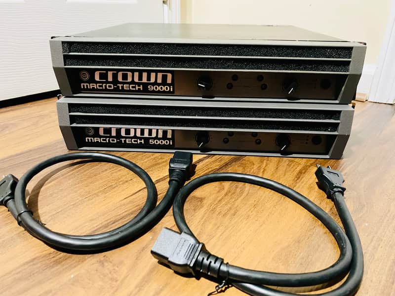 Crown Macro-Tech 9000i & 5000i Pro Amplifier W/ Power Cords | Made