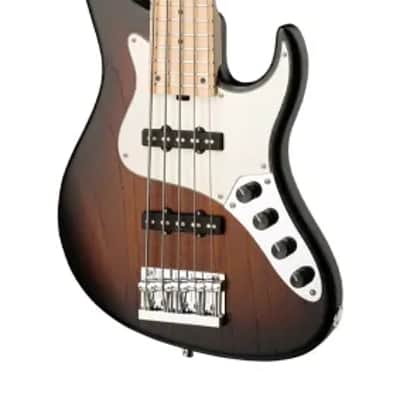 Sadowsky MetroLine 24-Fret Vintage J/J Bass-Swamp Ash Body-5 String-Almond Sunburst Transparent Satin image 4