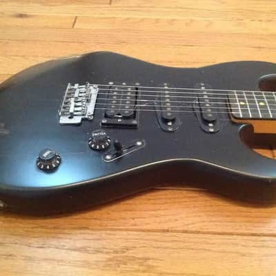 USA Made Relic Style Squier by Fender Bullet 1 1980's E Serial Numbered in Flat Black Worn w/ Clay Dots and Checking image 2
