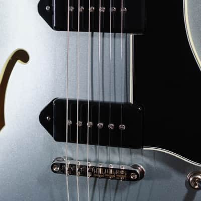 Eastman T64 Trapeze Iced Blue Metallic Hollowbody Electric Guitar image 10