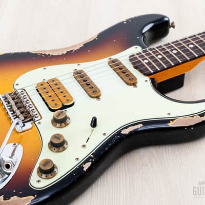 2024 Fender Custom Shop Alley Cat Stratocaster Heavy Relic SSH Superstrat Sunburst w/ Case, CoA image 6
