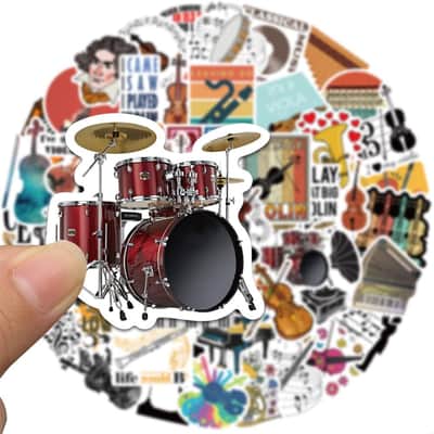 50pcs Orchestral Music Stickers, Musical Instrument Stickers Packs for Water Bottles, Scrapbook Laptop Phone, Vinyl Waterproof Piano Violin Cello Decals for Kids Adults Teens image 8