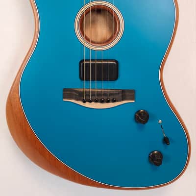 Fender American Acoustasonic Jazzmaster, Ocean Turquoise, Ebony Fingerboard W/Bag image 2