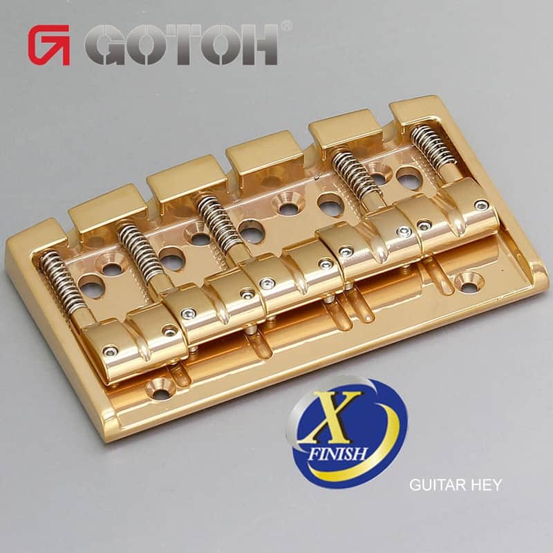 NEW Gotoh 404BO-5 5-String Bass Bridge MULTI TONAL Brass Saddles X-FINISH-GOLD image 1