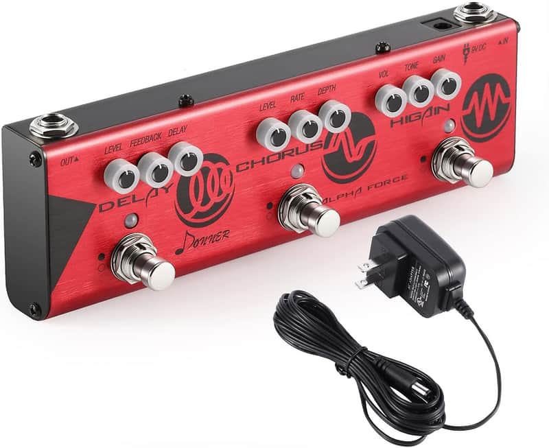 Alpha Force Multi Guitar Effect Pedal Alpha 3 Types Effects Delay Chorus High Gain Pedal image 1