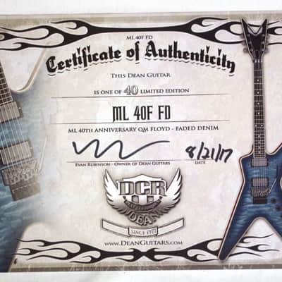 DEAN ML 40th Anniversary electric GUITAR new Faded Denim w/ CASE - Floyd Rose image 11