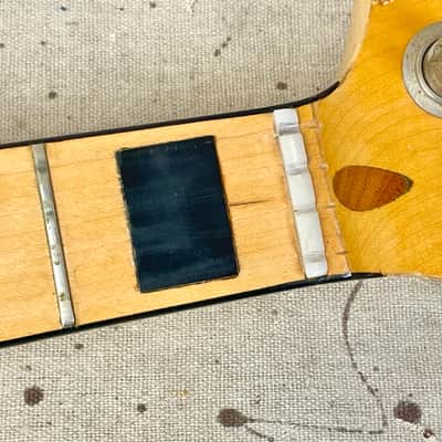 1970's Fender Jazz Bass Neck & Tuners Maple with Black Block Vintage ~1971-1974 image 3