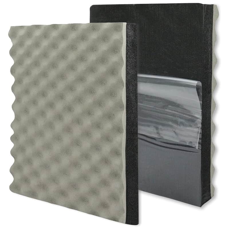 Soundproofing Closed Cell Foam - 2 Pack Self-Adhesive 16'' X 12'' X 1.8'' Thickened Egg Crate Sound Proof Foam - Acoustic Foam Panels Great For Noise & Thermal Insulation (Gray)