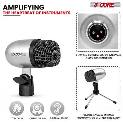 5 Core Conga Mic Snare Tom Set Professional XLR Cardioid Unidirectional Instrument Microphone Kit image 3