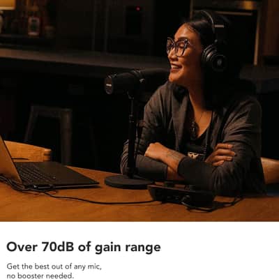 Focusrite Vocaster One — Podcasting Interface for Recording as a Solo Creator. Use Auto Gain, Enhance, and Mute for Easy Podcasting. Small, Lightweight, and Powered by Computer image 3