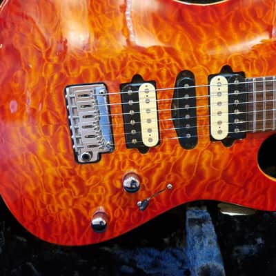 2014 Suhr Modern Carve Top Fire Burst Electric Guitar image 5