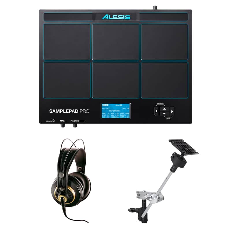 Alesis Samplepad Pro Drum pad with Sample playback + Headphones + Clamp Mount image 1
