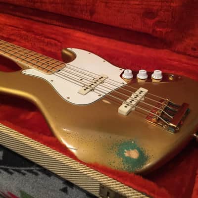 Fender Jazz Bass SPECIAL Shorline Gold Smith Era RARE Bound Maple Neck OHSC 1982 image 11