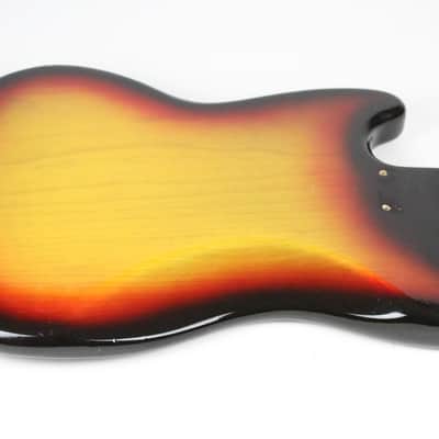 1977 Vintage Fender Mustang Ash BODY Factory Sunburst USA 1970s w/Original Neck Plate image 15