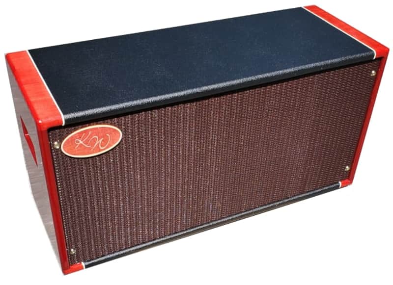 KW Cabs HB-2 - Cherry Red Sapele & Black Tolex 2x12 Guitar Speaker Cabinet image 1
