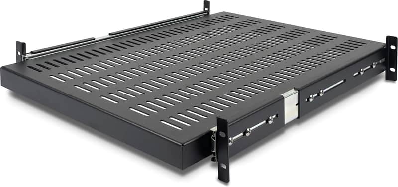 Startech 2U Sliding Server Rack Mount Shelf - 20 to 30in Adjustable Mounting Depth - Vented - 50lb - Heavy Duty Universal 19” Rack Shelf for Equipment Rack - 24in Deep image 1