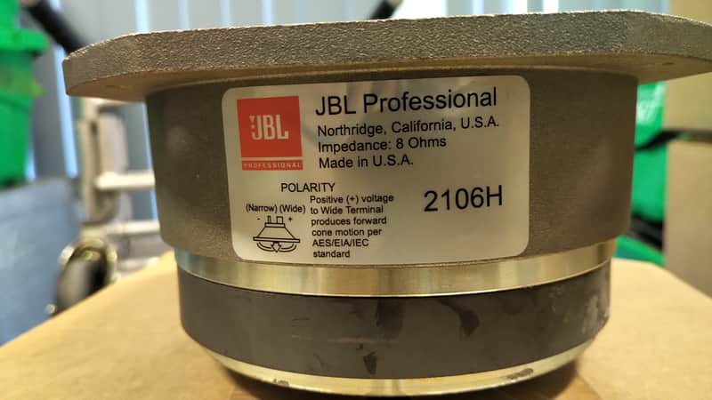 JBL PROFESSIONAL MIDRANGE (MID-BASS) MODEL 2106H 6-INCH CONE SPEAKER GENUINE, NEW (Open Box) image 1