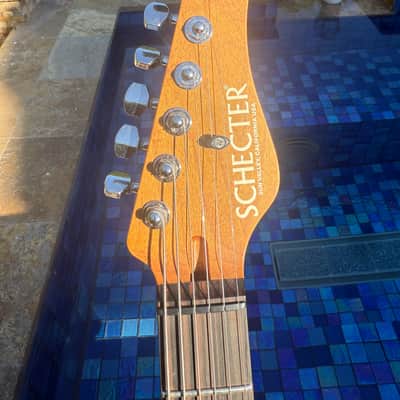 Schecter USA Custom Shop Sunset Custom II Electric Guitar - Tiger Eye Satin 2024 - Red Tiger Eye Satin image 6