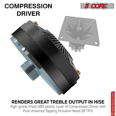 5 Core Compression Driver Pair 270W Combined RMS Titanium Tweeter Diaphragm 8 Ohm 1.75" Voice Coil High Frequency 1.5k-20kHz Weatherproof Thro image 19