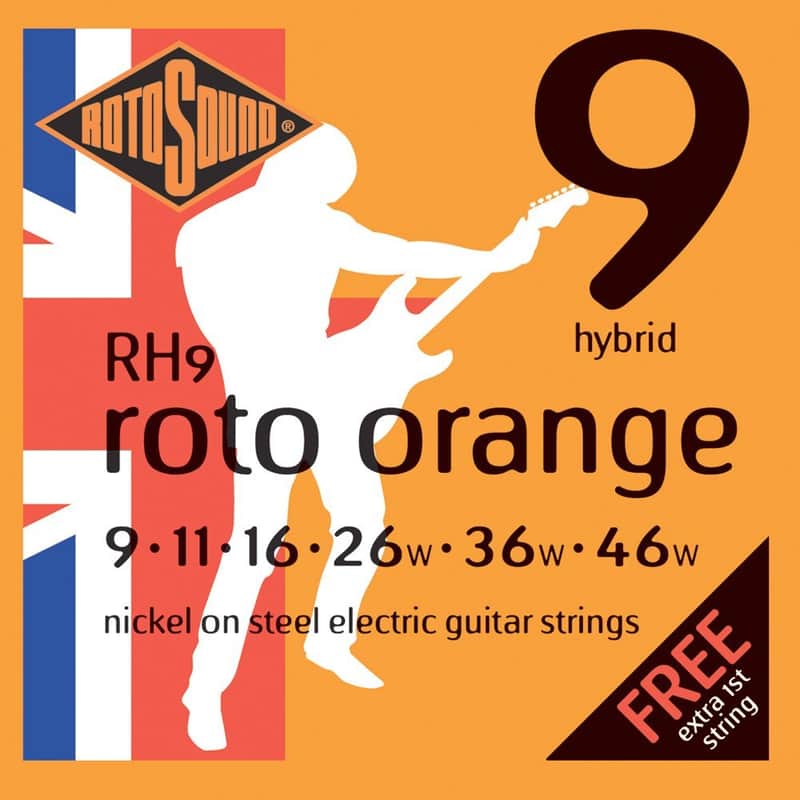 Rotosound RH9 Roto Orange Nickel Coated Steel Electric Guitar Strings - Hybrid (9 - 46) image 1