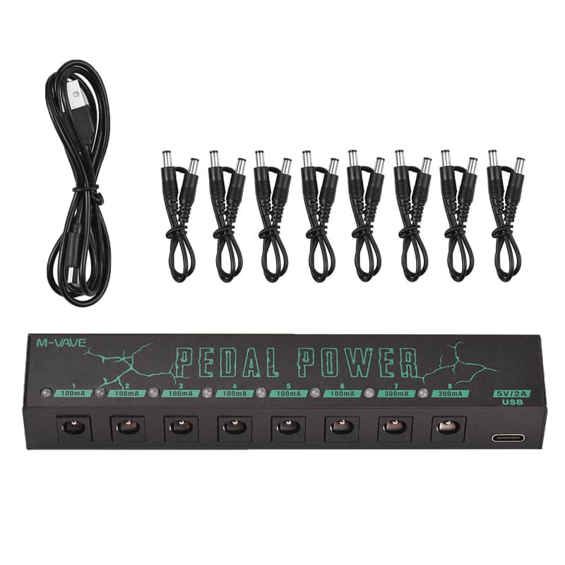 M-vave Portable Guitar Pedal Power Supply 8 Outputs DC 9V 100/300mah, Price include the Import duty image 1