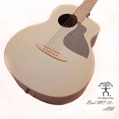 aNueNue Bird MC10 - AM Almond Milk Solid Sitka Spruce & Mahogany Travel Guitar image 2