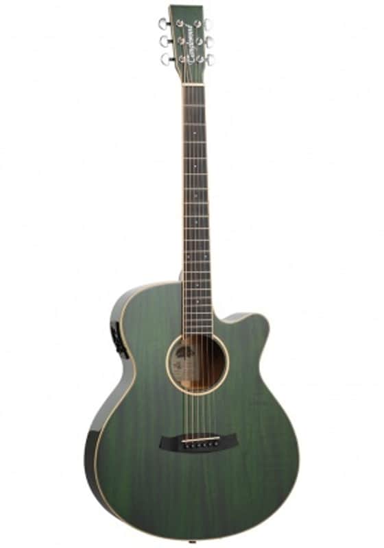 Tanglewood Winterleaf TW4 Super Folk Cutaway Electro-Acoustic Guitar, Green Gloss image 1
