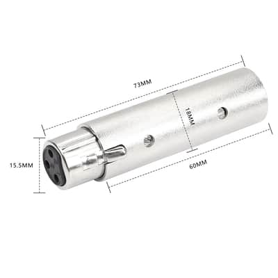XLR 3 Pin Female to XLR 5 Pin Male Adapter Connector Gender Changer，Anodized Aluminum Adapter with Lock Release Button（Sliver-1PCS image 2