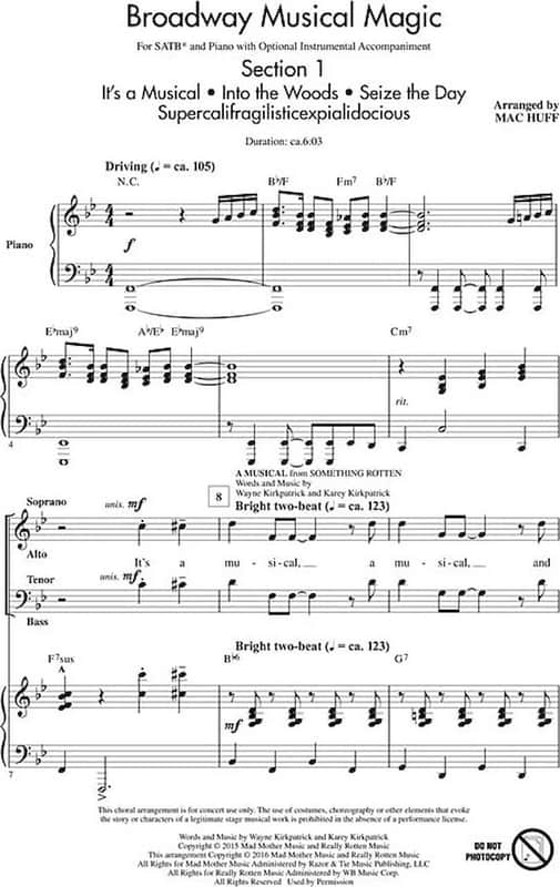 Broadway Musical Magic - Choral Medley image 1