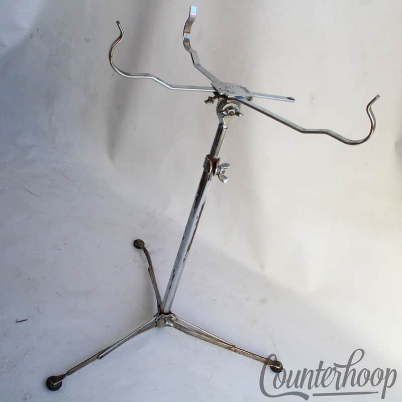 *Ludwig WFL Flat-Base Snare Drum Stand Chrome Vintage Flush Chicago 50s Chrome* image 1