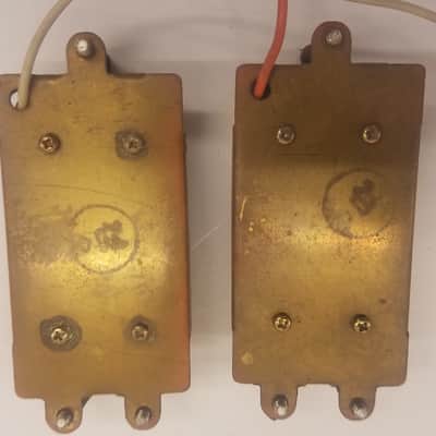 Gibson Japanese Humbuckers Brass plate 3 screw mount  80's cream image 2