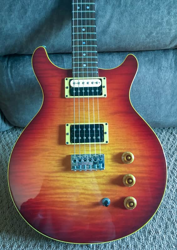 1991 Hamer USA Sunburst flat top with Sustain Block , Cherry Sunburst w/ OHSC image 1