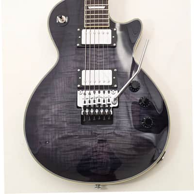 AL-3200MCC-P-27 Agile Special Edition Signature Guitar w/Floyd Rose Chris Poland Black Flame Baritone image 2