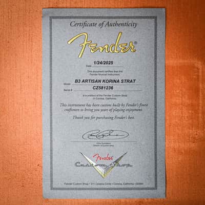 Fender Custom Shop Artisan Korina Stratocaster NOS- Chocolate 3 Tone Sunburst 2025 (CZ581236) image 6