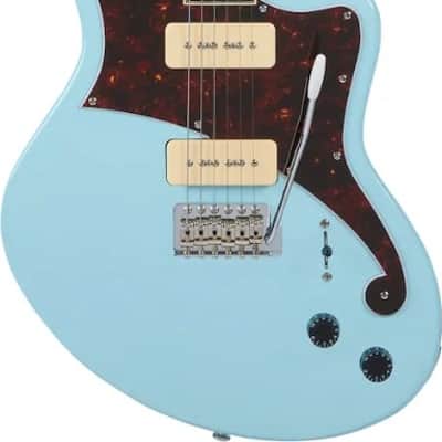 D'Angelico Premier Bedford Solid Body Electric Guitar, Sky Blue with Gig Bag image 1