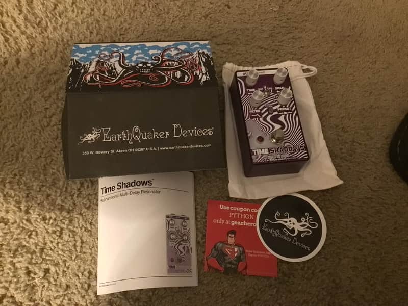 EarthQuaker Devices Time Shadows II Subharmonic Multi-delay Resonator Pedal 2023 - Maroon/White image 1