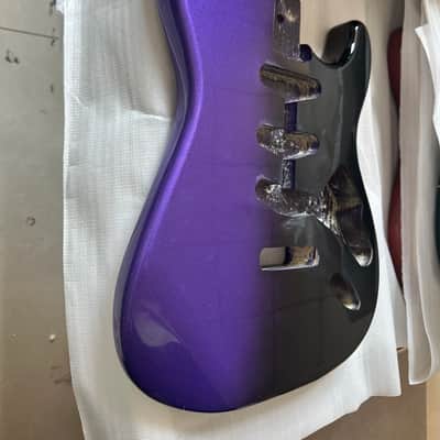 Purple Black Alder Wood Guitar Strat Style Body image 3