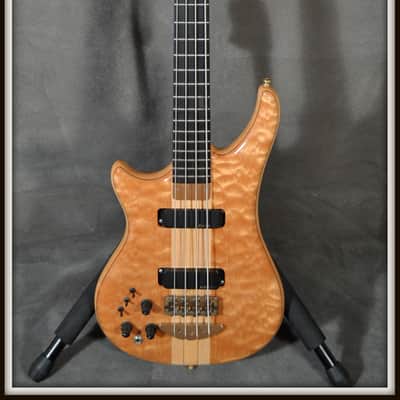Alembic Custom left handed 4-string bass 1993 Natural Quilted Maple, mint condition image 1
