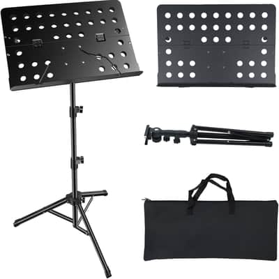 Portable Music Stand,Sheet Music Stand with Carrying Bag，30-56" Height Adjustable Music Stand for Sheet Music/Book/Laptops/Projectors image 1