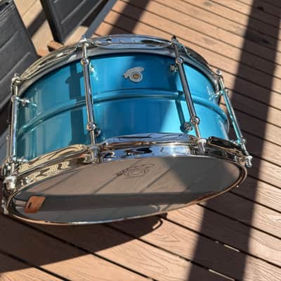 Joyful Noise Luminary 6.5x14 Anodized Blue Snare Drum – Mint – Case & Paperwork image 7