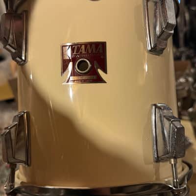 Tama Swingstar 10" & 8" Rack Toms 1980s White - MIJ Red T-Badge image 3