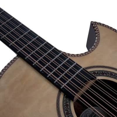 Oscar Schmidt OH32SEQN | Acoustic / Electric Bajo Quinto w/ Gig Bag, Quilt Natural. New with Full Warranty! image 7