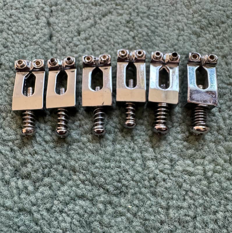 Ibanez Bridge saddles 6pcs 1970s-2000s - Chrome image 1