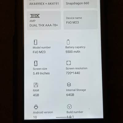 FiiO M23 Hi-Res MP3 Music Player Android 10 Snapdragon 660 with AK4191EQ+AK4499EX, 5.5inch, Lossless DSD/MQA, 5G WiFi/Apple Music/Tidal/Amazon Music 4.4mm 3.5mm/4.4mm (Dark Blue(Aluminum Alloy)) image 3
