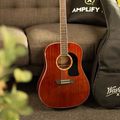 Washburn WD100DL Dreadnought Mahogany Acoustic Guitar w/ Gigbag (WD100DLMK-U) image 11