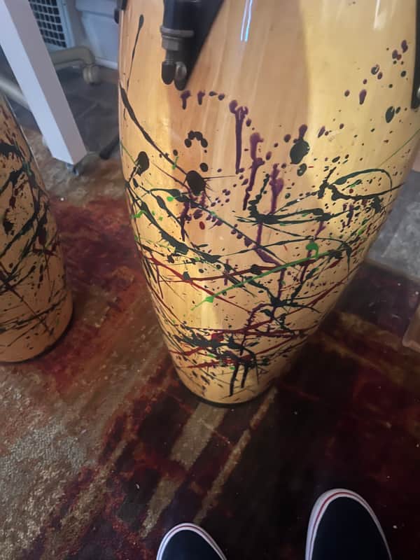 Latin Percussion Aspire - Wood with custom paint splatter image 1