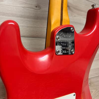 Fender American Ultra Luxe Vintage '60s Stratocaster HSS Electric Guitar, Fiesta Red - #1721 image 13