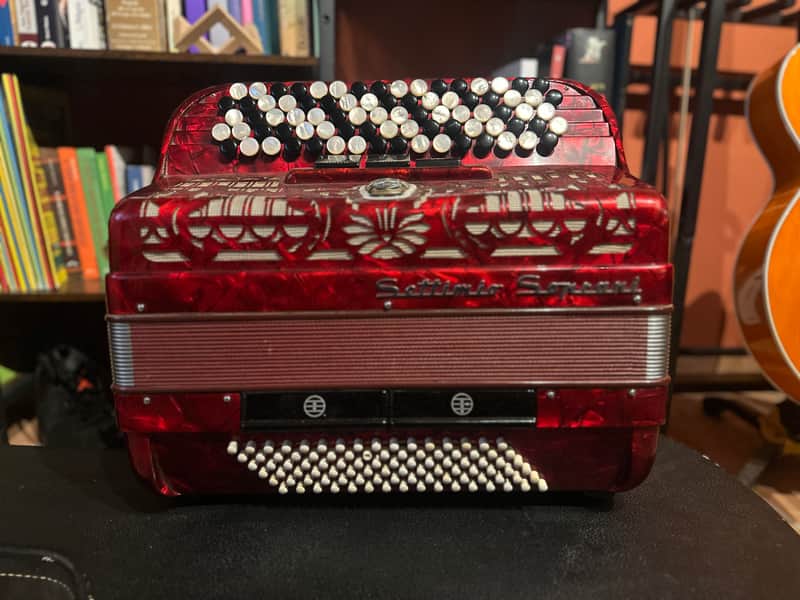 Fisarmonica Accordeon Settimio Soprani M 390/23 anni 60? - rosso image 1