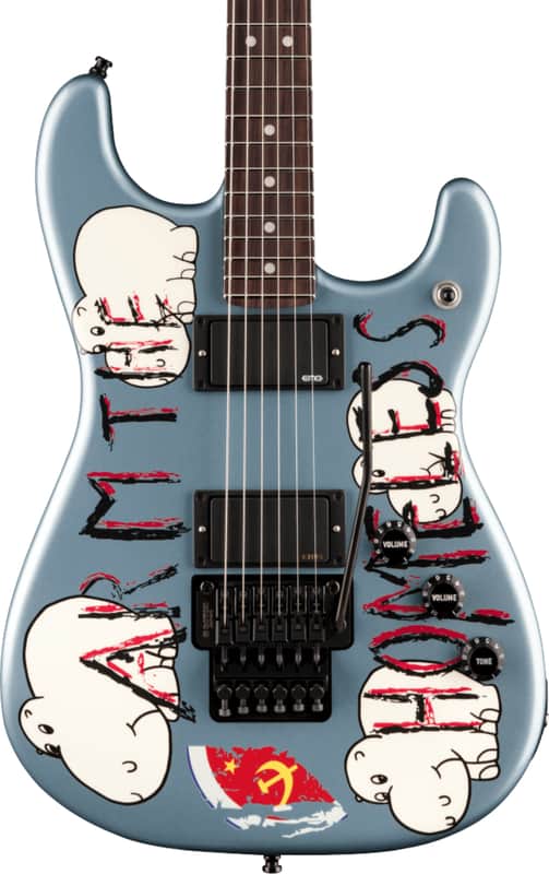 Fender Tom Morello Arm The Homeless Signature Stratocaster Electric Guitar, Rosewood Fingerboard, Blue Ice Metallic image 1