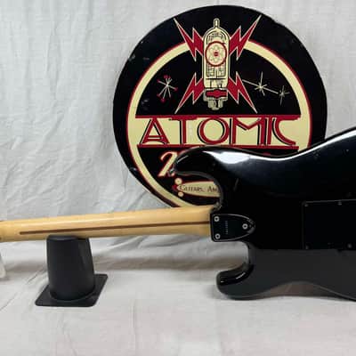 Squier by Fender MIJ Made In Japan Stratocaster Guitar with Floyd Rose + EMGs Upgrades + Case 1985 - 1986 - Black / Maple neck image 8